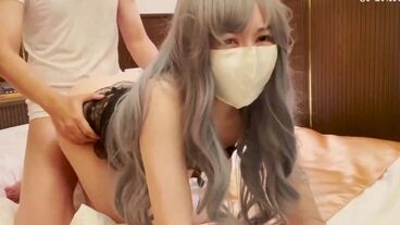 Предусмотрительный любовник кончил в презик после горячего перепихона с азиаткой